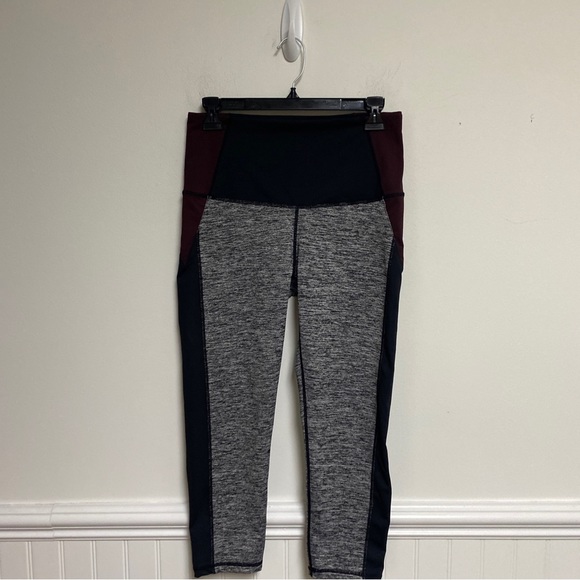 Mano b leggings Black/Burgundy Size Large Ankle - Picture 1 of 4